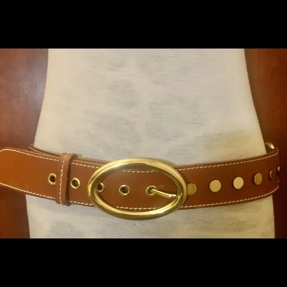 ✨Moschino genuine leather belt with metallic accent, new 